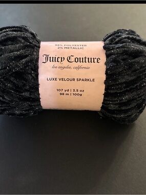 Juicy Couture Licorice Black Velour Yarn with Metallic